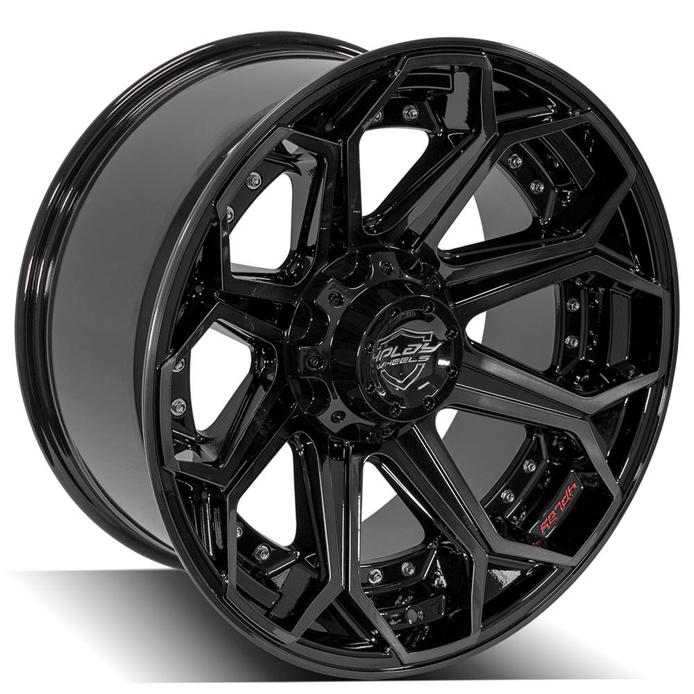 4Play Gen2 4P80R Gloss Black w/ Brushed Face &amp; Tinted Clear 20x10.0 -18 6x139.7|6x135mm 106.1mm