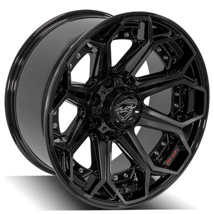 4Play Gen2 4P80R Gloss Black w/ Brushed Face & Tinted Clear 20x10.0 -18 6x139.7;6x135mm 106.1mm
