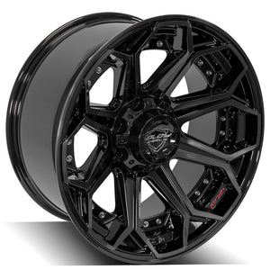 4Play Gen2 4P80R Gloss Black w/ Brushed Face & Tinted Clear 20x10.0 -18 6x139.7|6x135mm 106.1mm