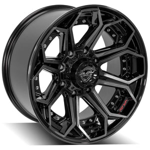 4Play Gen2 4P80R Gloss Black w/ Brushed Face & Tinted Clear 20x10.0 -24 8x170mm 124.9mm