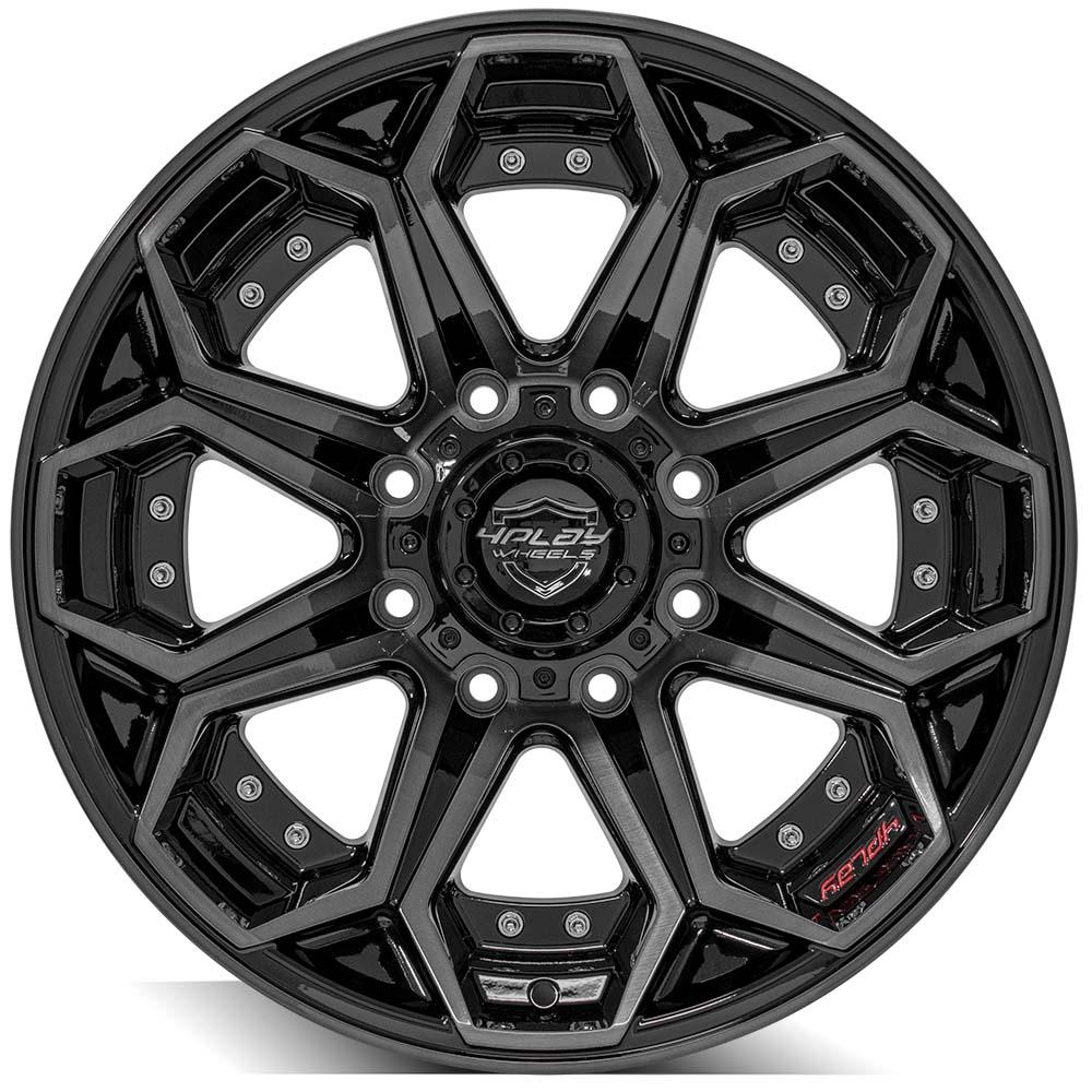 4Play Gen2 4P80R Gloss Black w/ Brushed Face &amp; Tinted Clear 20x10.0 -24 8x165.1mm 124.9mm