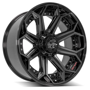 4Play Gen2 4P80R Gloss Black w/ Brushed Face & Tinted Clear 22x10.0 -24 5x127|5x139.7mm 87.1mm