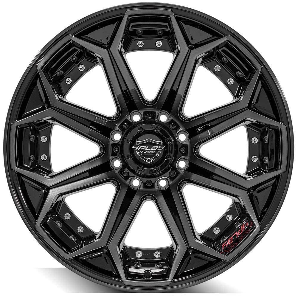 4Play Gen2 4P80R Gloss Black w/ Brushed Face & Tinted Clear 22x12.0 -44 8x170mm 124.9mm