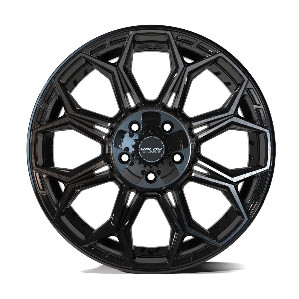 4Play Gen3 4P83 Gloss Black w/ Brushed Face & Tinted Clear 20x9.0 0 5x127;5x139.7mm 87.1mm
