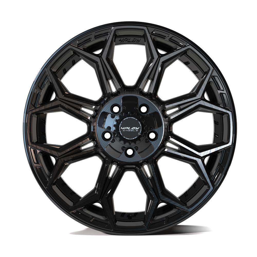 4Play Gen3 4P83 Gloss Black w/ Brushed Face & Tinted Clear 20x9.0 0 5x127|5x139.7mm 87.1mm