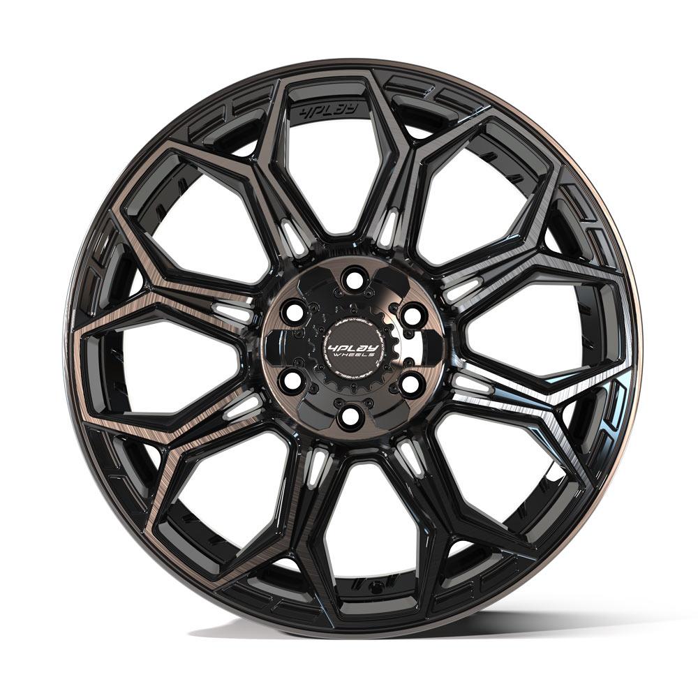 4Play Gen3 4P83 Gloss Black w/ Brushed Face & Tinted Clear 20x9.0 0 6x139.7;6x135mm 106.1mm
