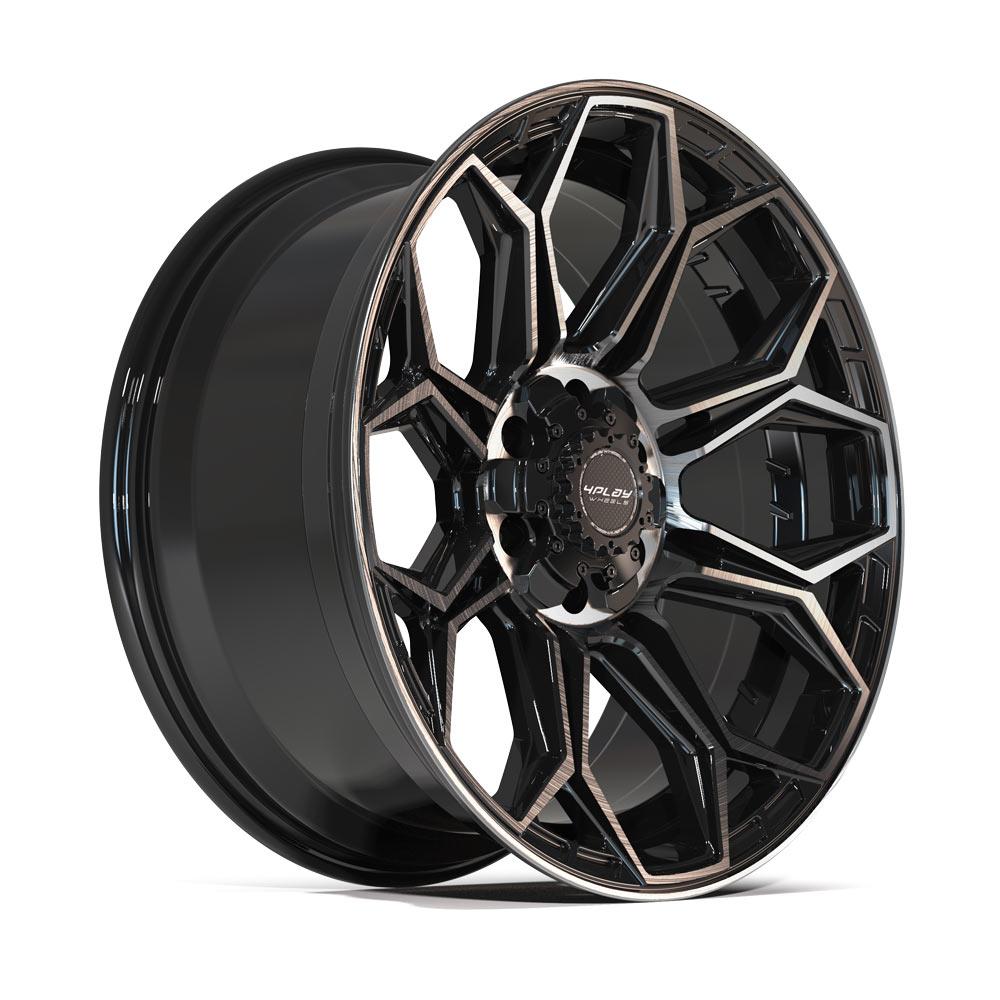 4Play Gen3 4P83 Gloss Black w/ Brushed Face &amp; Tinted Clear 20x9.0 0 6x139.7|6x135mm 106.1mm