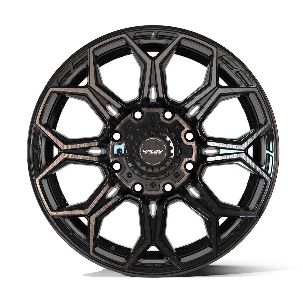 4Play Gen3 4P83 Gloss Black w/ Brushed Face & Tinted Clear 20x9.0 0 8x170mm 124.9mm