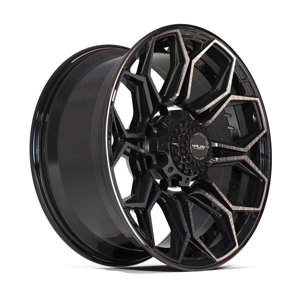 4Play Gen3 4P83 Gloss Black w/ Brushed Face &amp; Tinted Clear 20x9.0 0 8x170mm 124.9mm