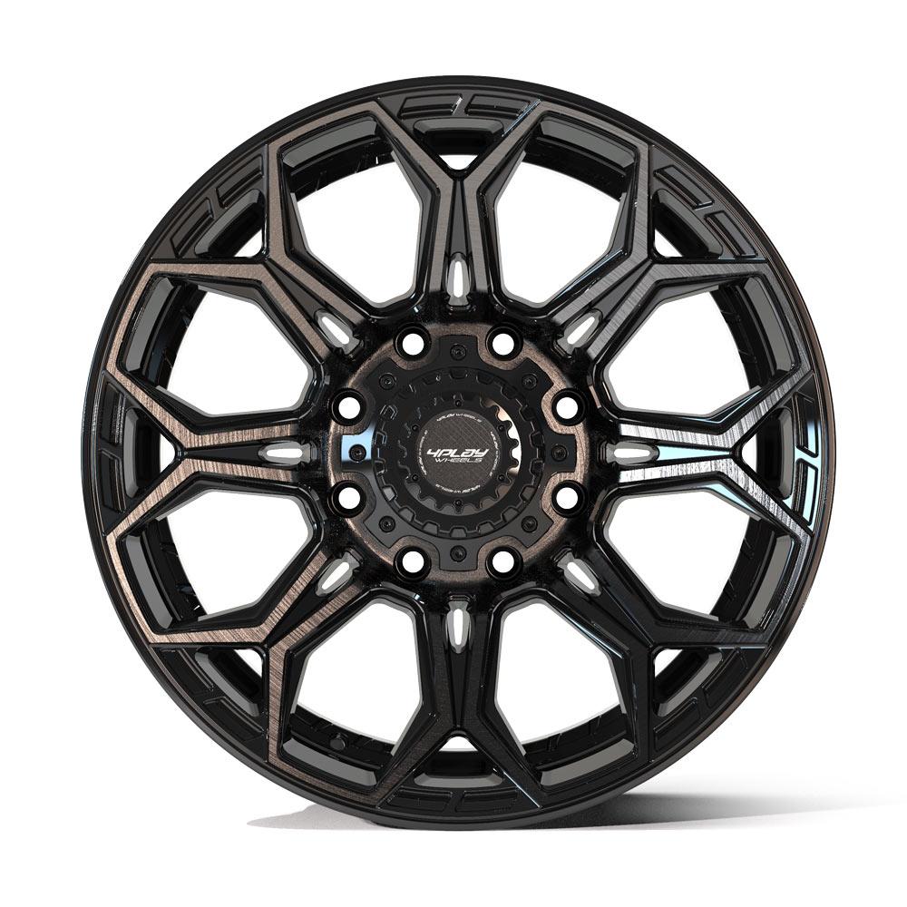 4Play Gen3 4P83 Gloss Black w/ Brushed Face &amp; Tinted Clear 20x9.0 0 8x180mm 124.9mm