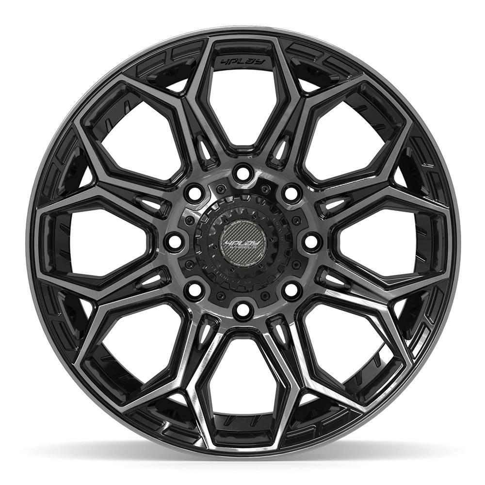 4Play 4P83 Gloss Black Brushed with Tinted Clear 20x10 -18 8x180|N/Amm 124.1mm - Wheelwiz