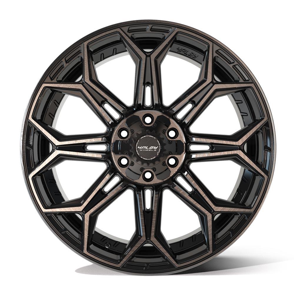 4Play Gen3 4P83 Gloss Black w/ Brushed Face & Tinted Clear 22x9.0 +12 6x139.7;6x135mm 106.1mm