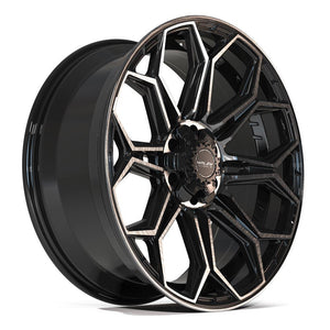 4Play Gen3 4P83 Gloss Black w/ Brushed Face & Tinted Clear 22x9.0 +12 6x139.7|6x135mm 106.1mm