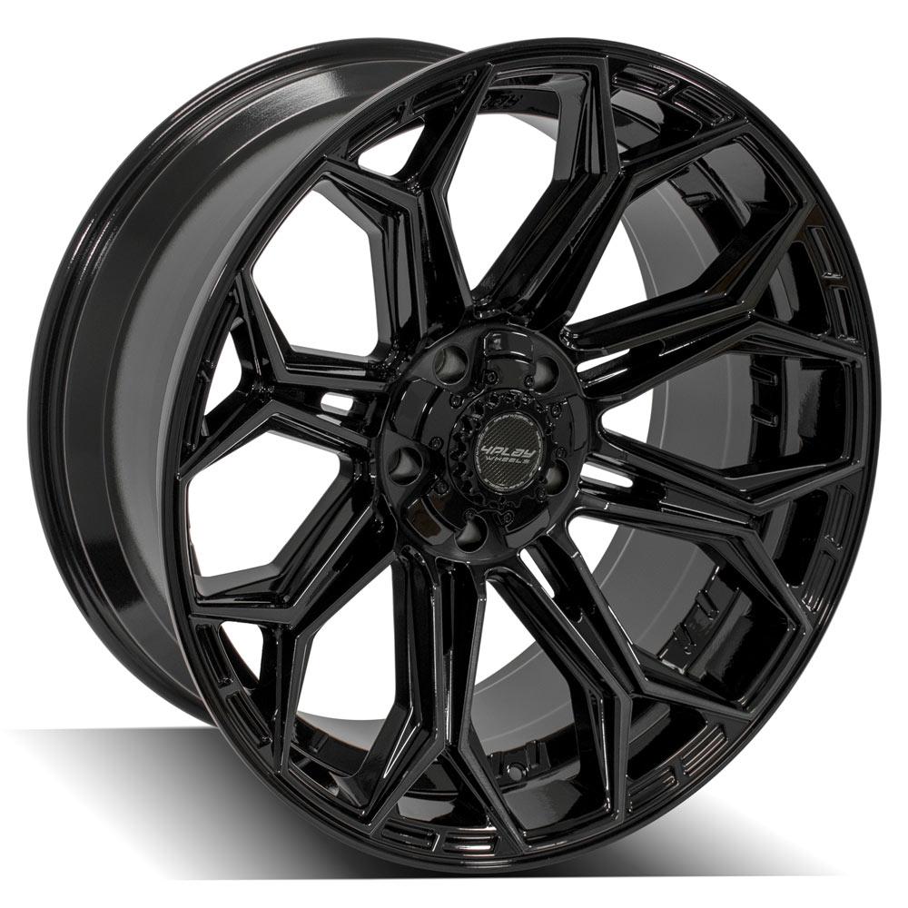 4Play Gen3 4P83 Gloss Black w/ Brushed Face &amp; Tinted Clear 22x10.0 -18 5x127|5x139.7mm 87.1mm