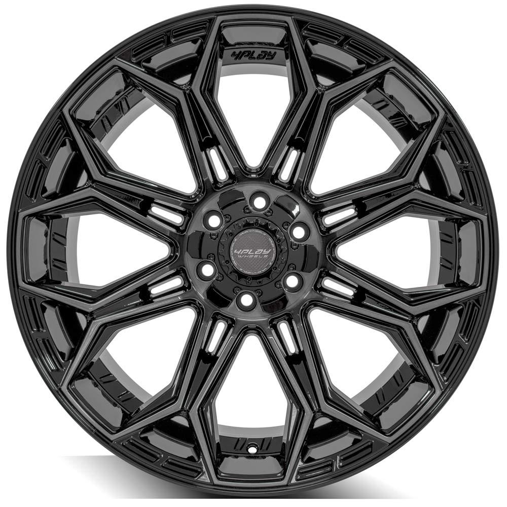 4Play Gen3 4P83 Gloss Black w/ Brushed Face &amp; Tinted Clear 22x10.0 -18 6x139.7|6x135mm 106.1mm