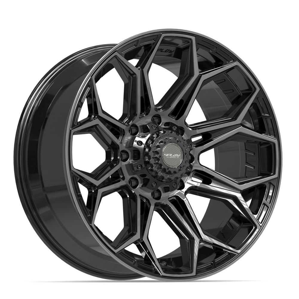 4Play 4P83 Gloss Black Brushed with Tinted Clear 22x10 -18 8x170|N/Amm 124.9mm - Wheelwiz