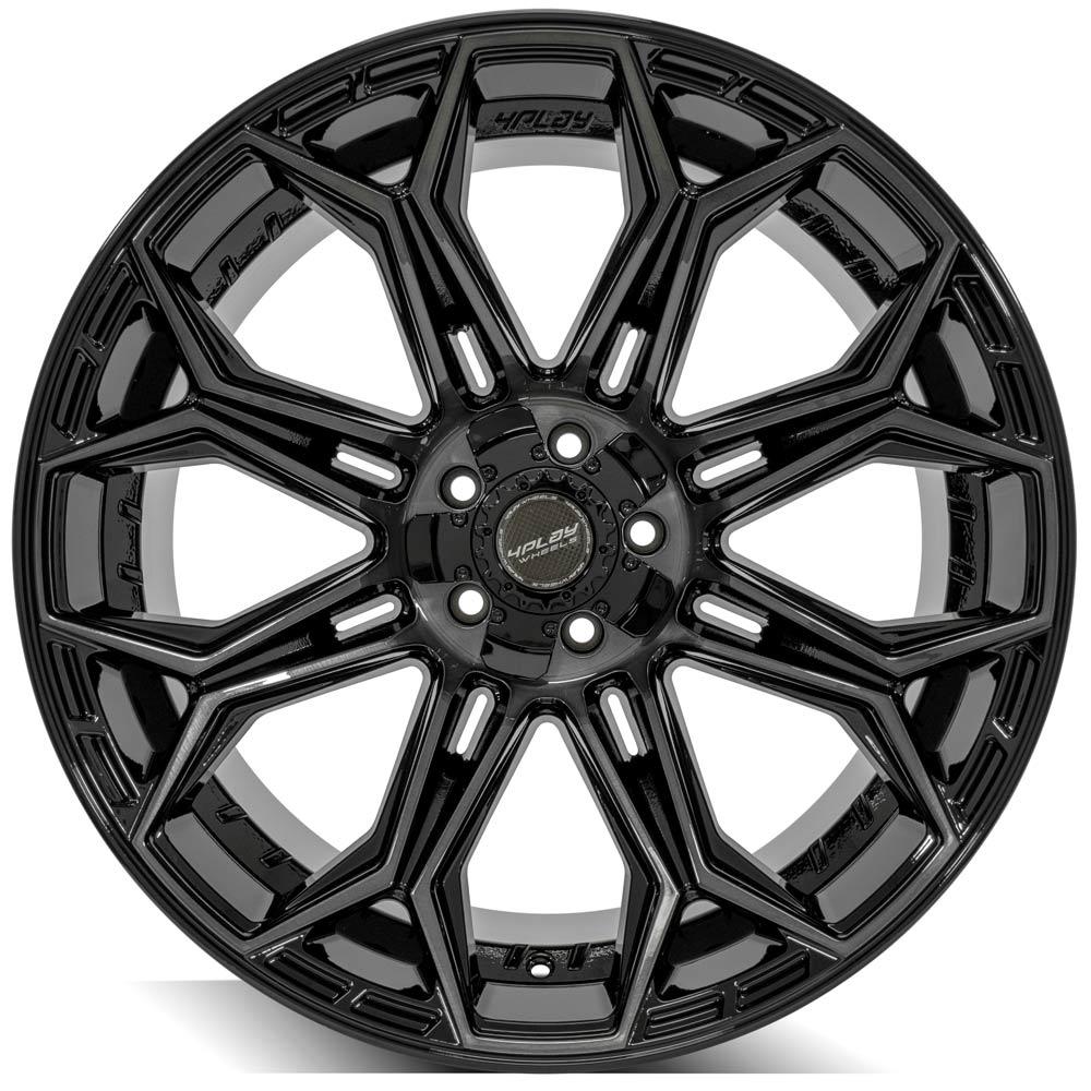 4Play Gen3 4P83 Gloss Black w/ Brushed Face & Tinted Clear 22x12.0 -44 5x127;5x139.7mm 87.1mm