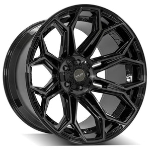 4Play Gen3 4P83 Gloss Black w/ Brushed Face & Tinted Clear 22x12.0 -44 5x127|5x139.7mm 87.1mm