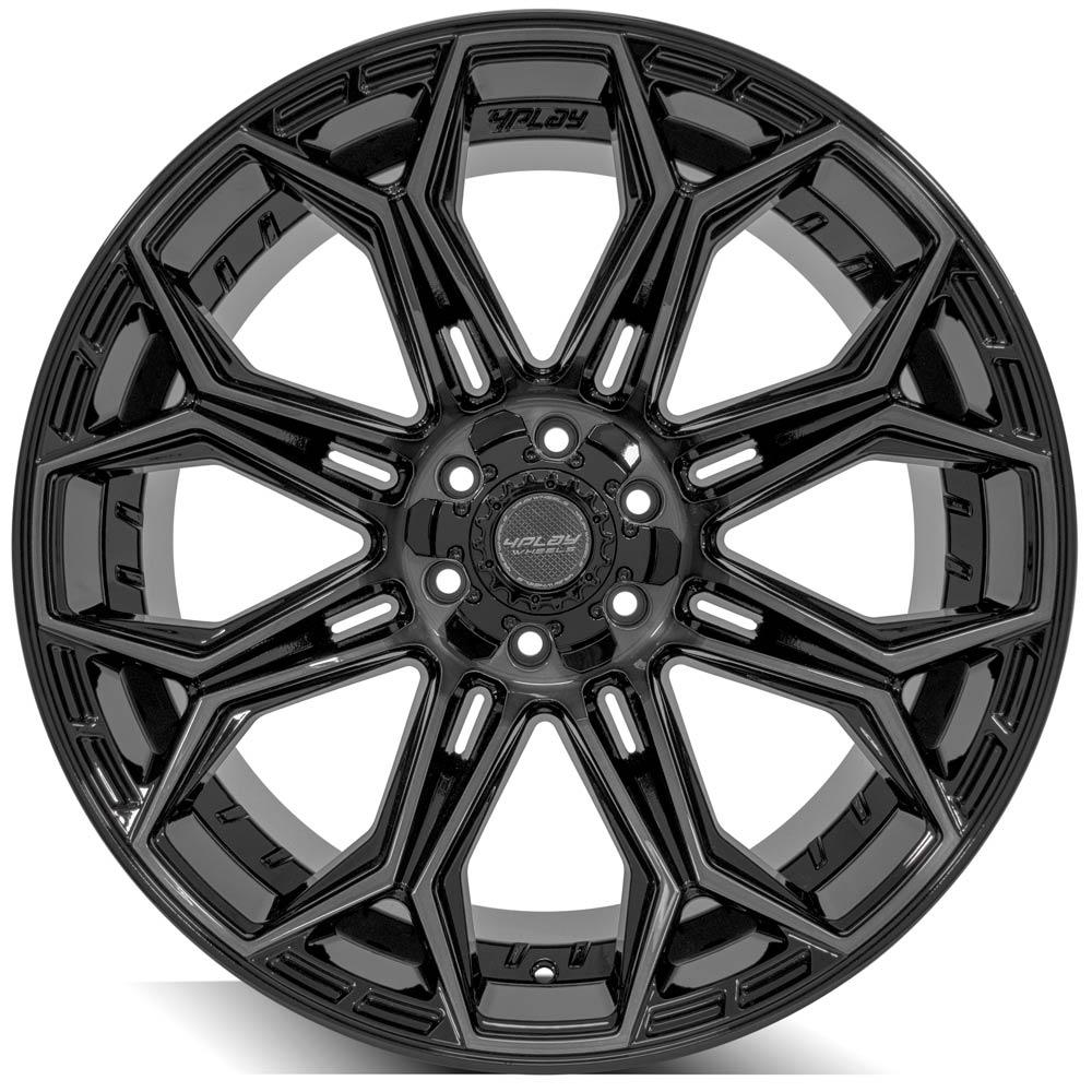 4Play Gen3 4P83 Gloss Black w/ Brushed Face &amp; Tinted Clear 22x12.0 -44 6x139.7|6x135mm 106.1mm
