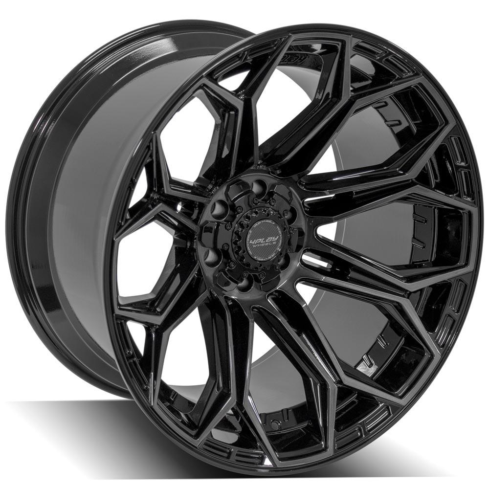 4Play Gen3 4P83 Gloss Black w/ Brushed Face &amp; Tinted Clear 22x12.0 -44 6x139.7|6x135mm 106.1mm