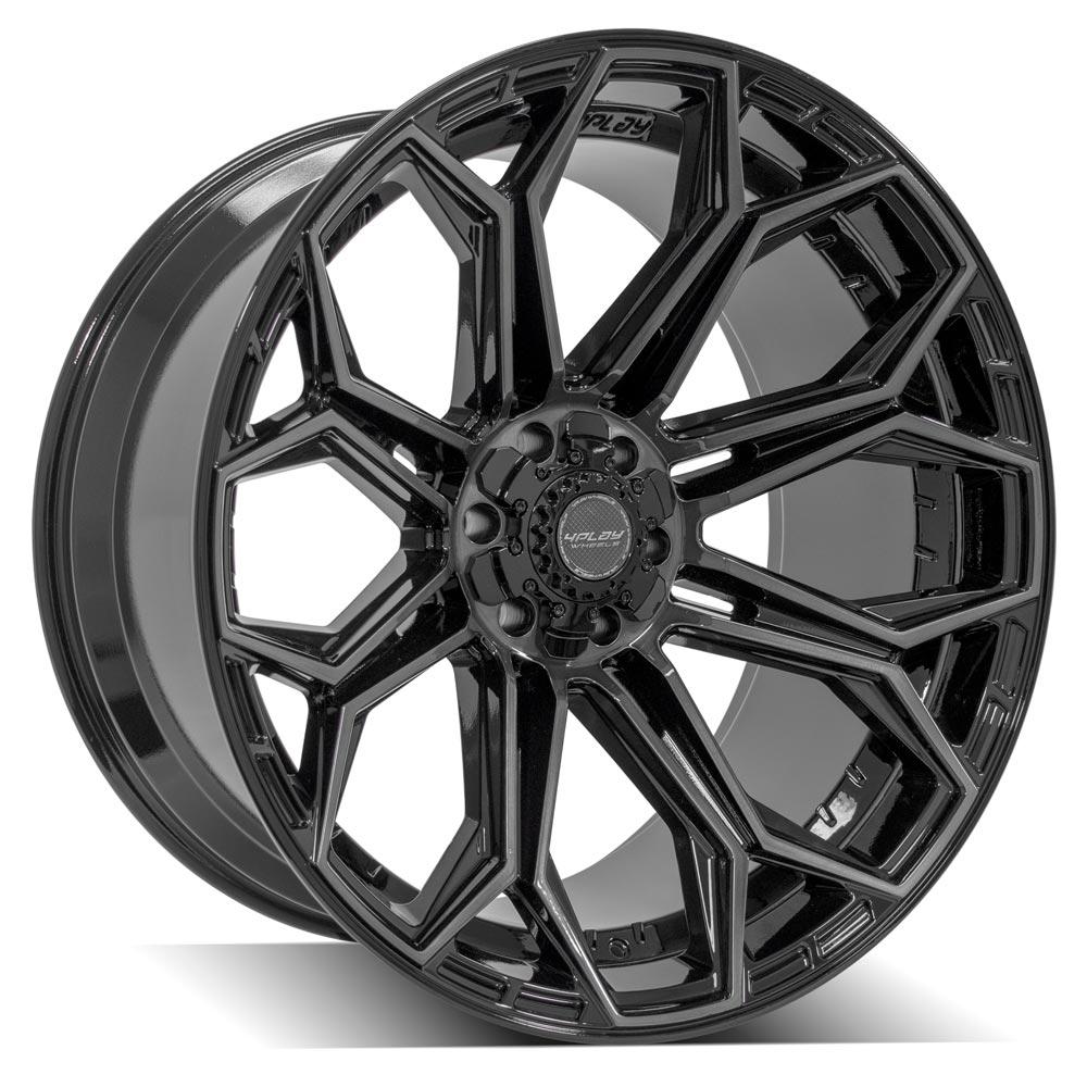 4Play Gen3 4P83 Gloss Black w/ Brushed Face &amp; Tinted Clear 24x12.0 -44 6x139.7|6x135mm 106.1mm