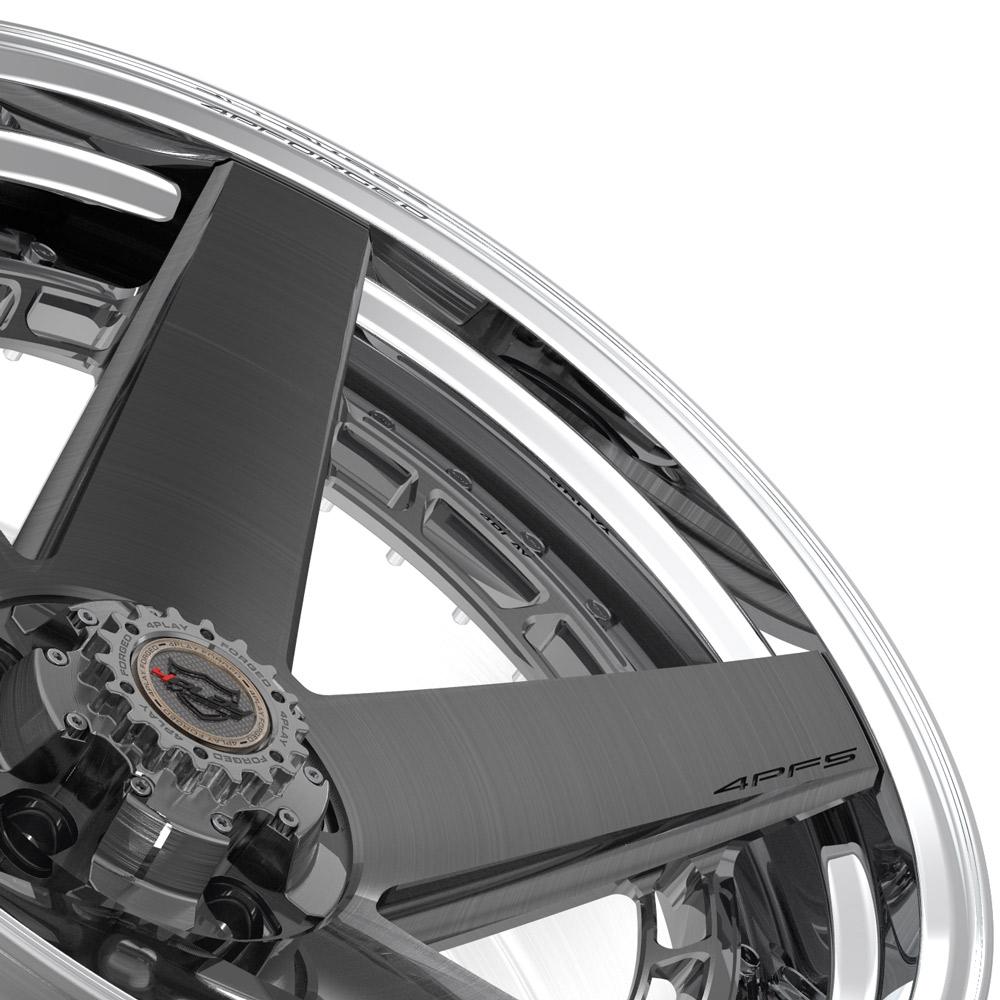 4Play Forged Series 4PF5 Brushed w/ Tinted Clear Center &amp; Polished Barrel 22x10.0 -18 5x150mm 110.1mm