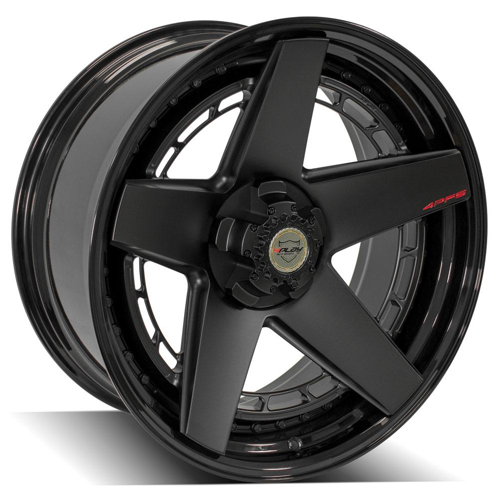 4Play Forged Series 4PF5 Matte Black Center w/ Gloss Black Barrel 22x10.0 -18 5x127|5x139.7mm 87.1mm