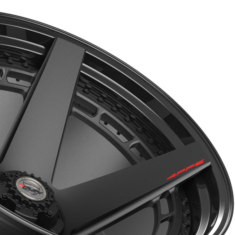 4Play Forged Series 4PF5 Matte Black Center w/ Gloss Black Barrel 24x14.0 -76 5x127|5x139.7mm 87.1mm