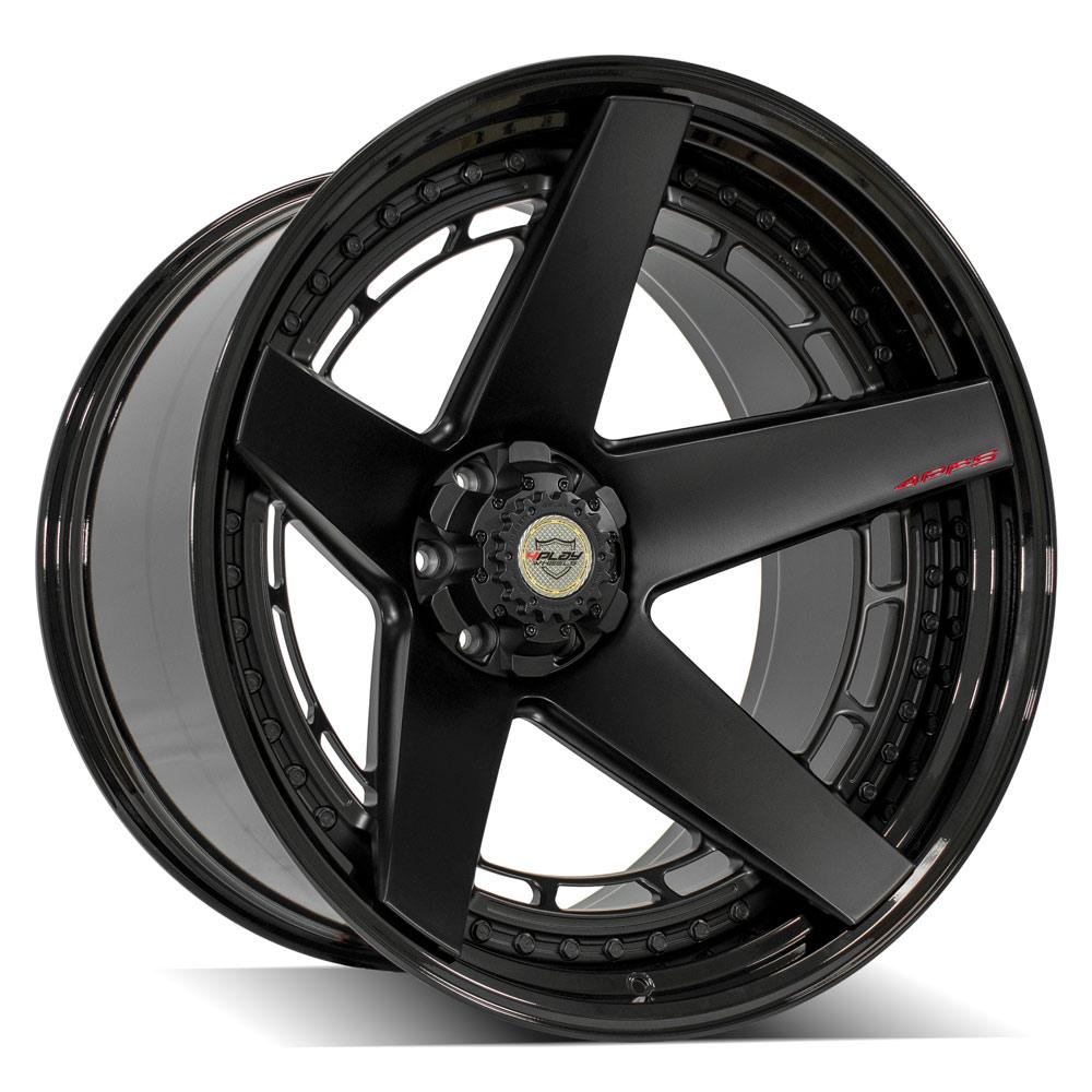 4Play Forged Series 4PF5 Matte Black Center w/ Gloss Black Barrel 24x14.0 -76 6x135|6x139.7mm 106.1mm