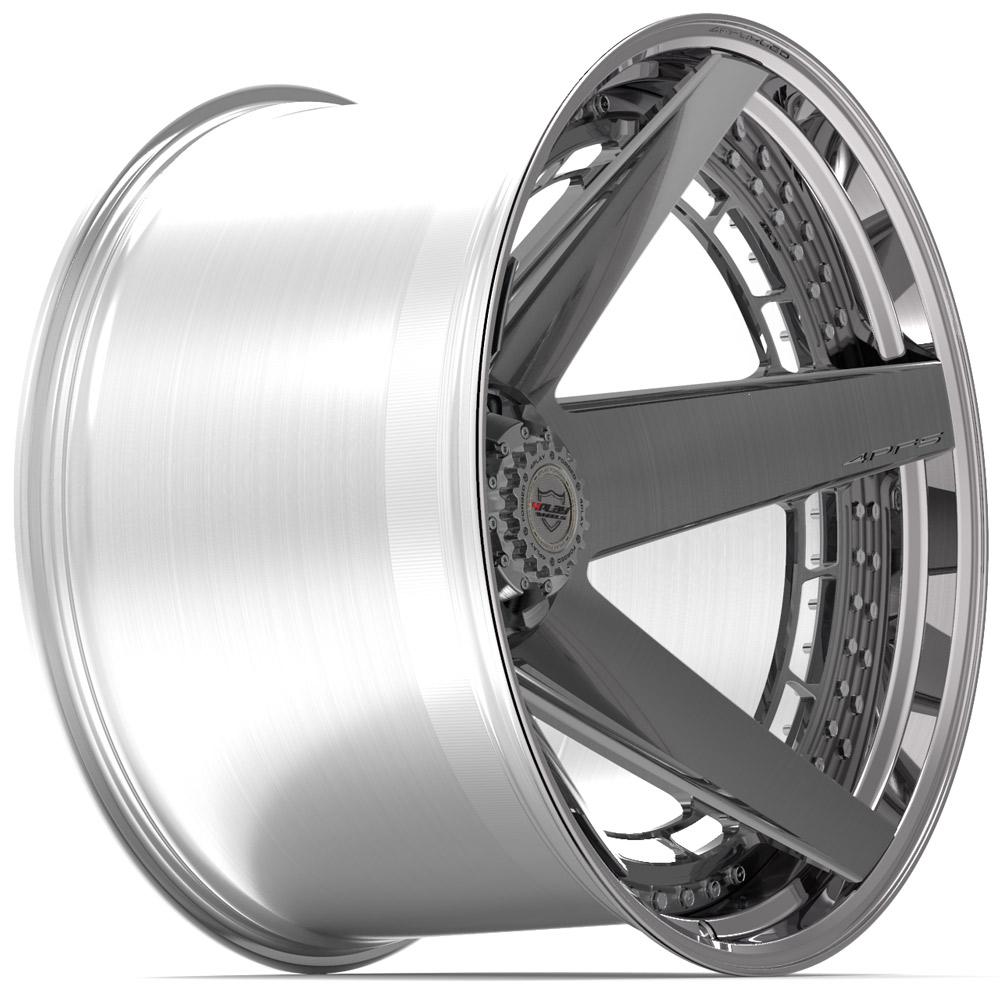 4Play Forged Series 4PF5 Brushed w/ Tinted Clear Center &amp; Polished Barrel 24x14.0 -76 6x135|6x139.7mm 106.1mm