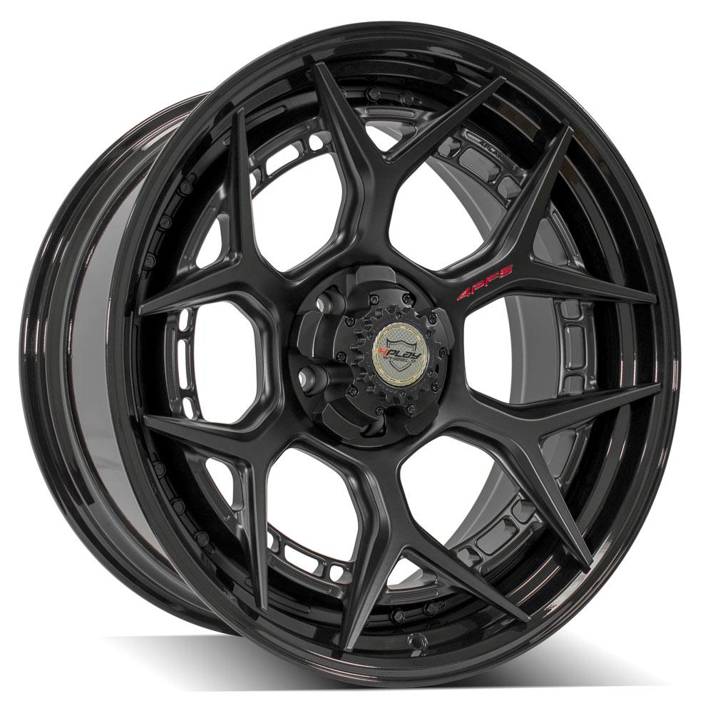 4Play Forged Series 4PF6 Matte Black Center w/ Gloss Black Barrel 22x10.0 -18 5x127|5x139.7mm 87.1mm