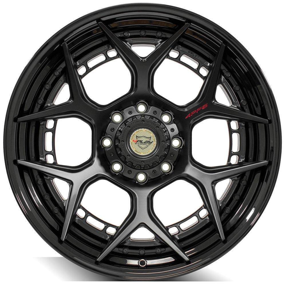 4Play Forged Series 4PF6 Matte Black Center w/ Gloss Black Barrel 22x10.0 -18 8x165.1mm 124.9mm
