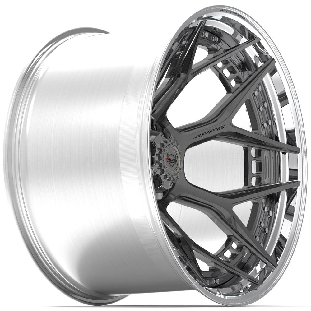 4Play Forged Series 4PF6 Brushed w/ Tinted Clear Center &amp; Polished Barrel 24x14.0 -76 5x127|5x139.7mm 87.1mm