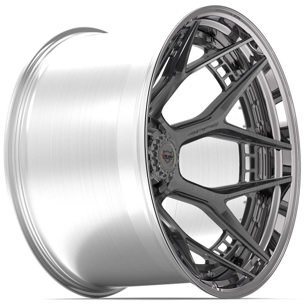 4Play Forged Series 4PF6 Brushed w/ Tinted Clear Center & Polished Barrel 24x14.0 -76 6x135|6x139.7mm 106.1mm