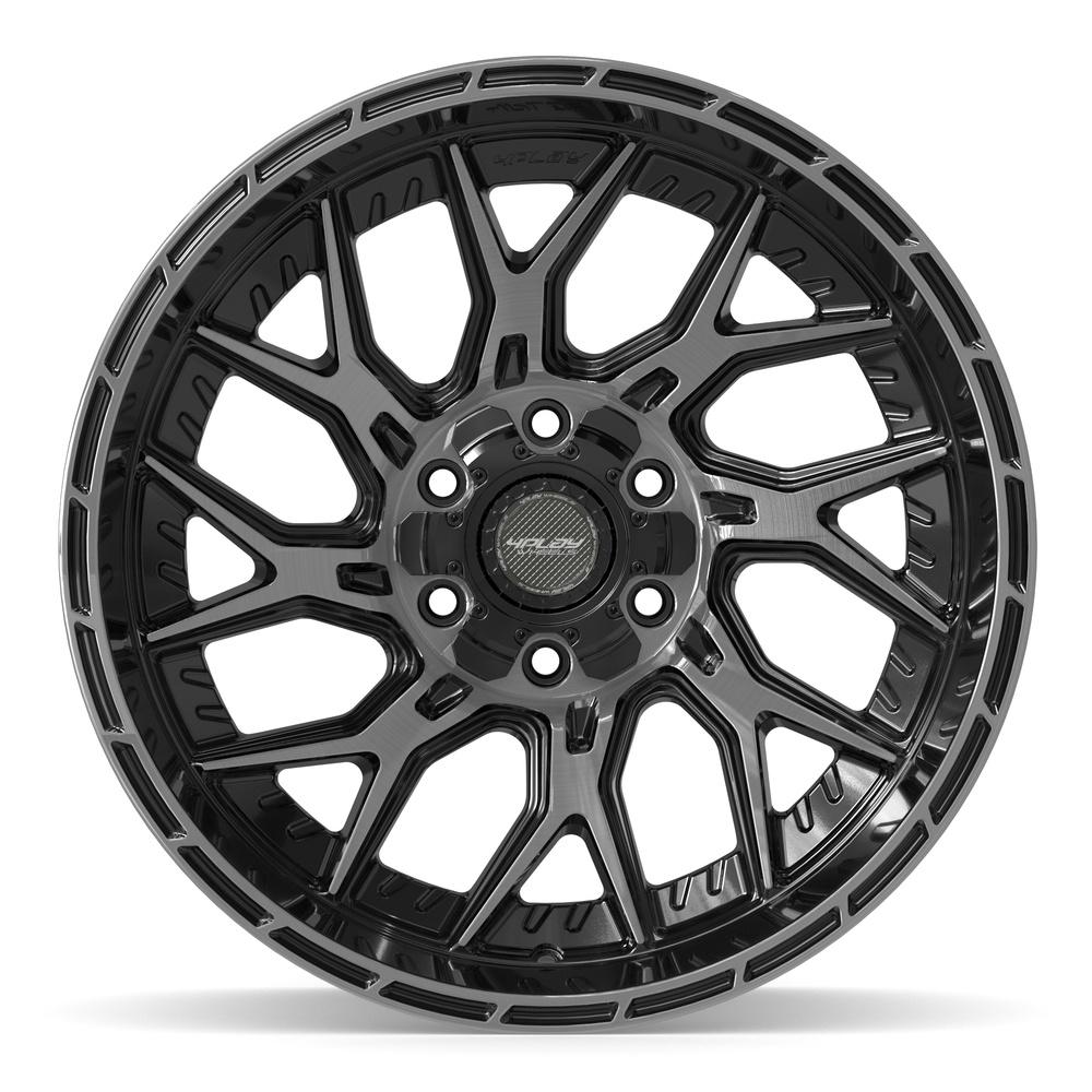 4Play 4PL28 Gloss Black Brushed with Tinted Clear 20x10 -18 6x135|6x139.7mm 106.1mm - Wheelwiz