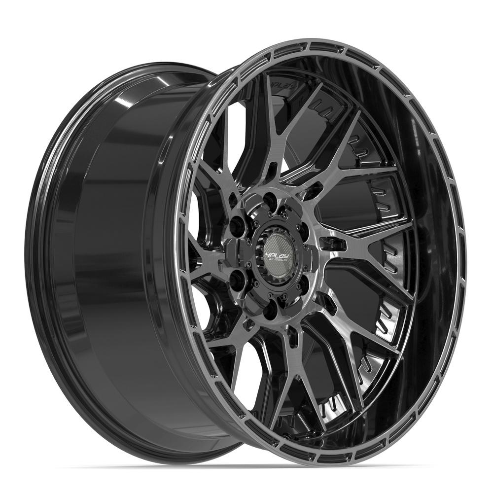 4Play 4PL28 Gloss Black Brushed with Tinted Clear 20x10 -18 6x135|6x139.7mm 106.1mm - Wheelwiz