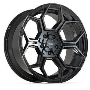 4Play 4PS26 Gloss Black Brushed with Tinted Clear 20x9 -6 5x127|5x139.7mm 87.1mm - Wheelwiz