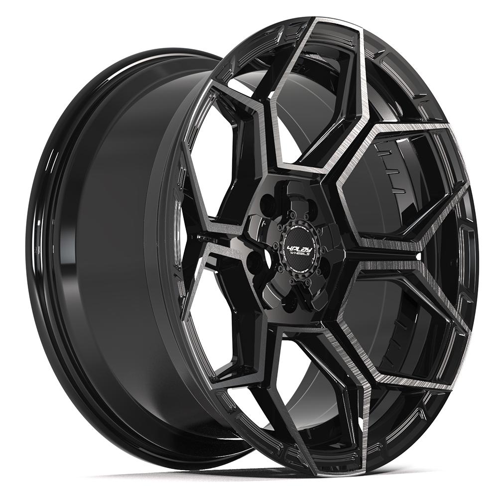 4Play 4PS26 Gloss Black Brushed with Tinted Clear 20x9 -6 5x127|5x139.7mm 87.1mm - Wheelwiz