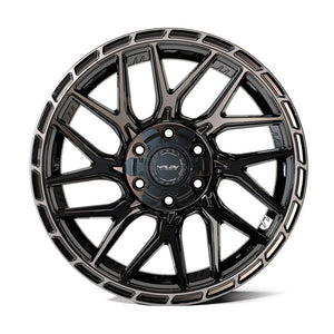 4Play Sport2.0 4PS28 Gloss Black w/ Brushed Face & Tinted Clear 17x9.0 -6 5x127|5x139.7mm 87.1mm