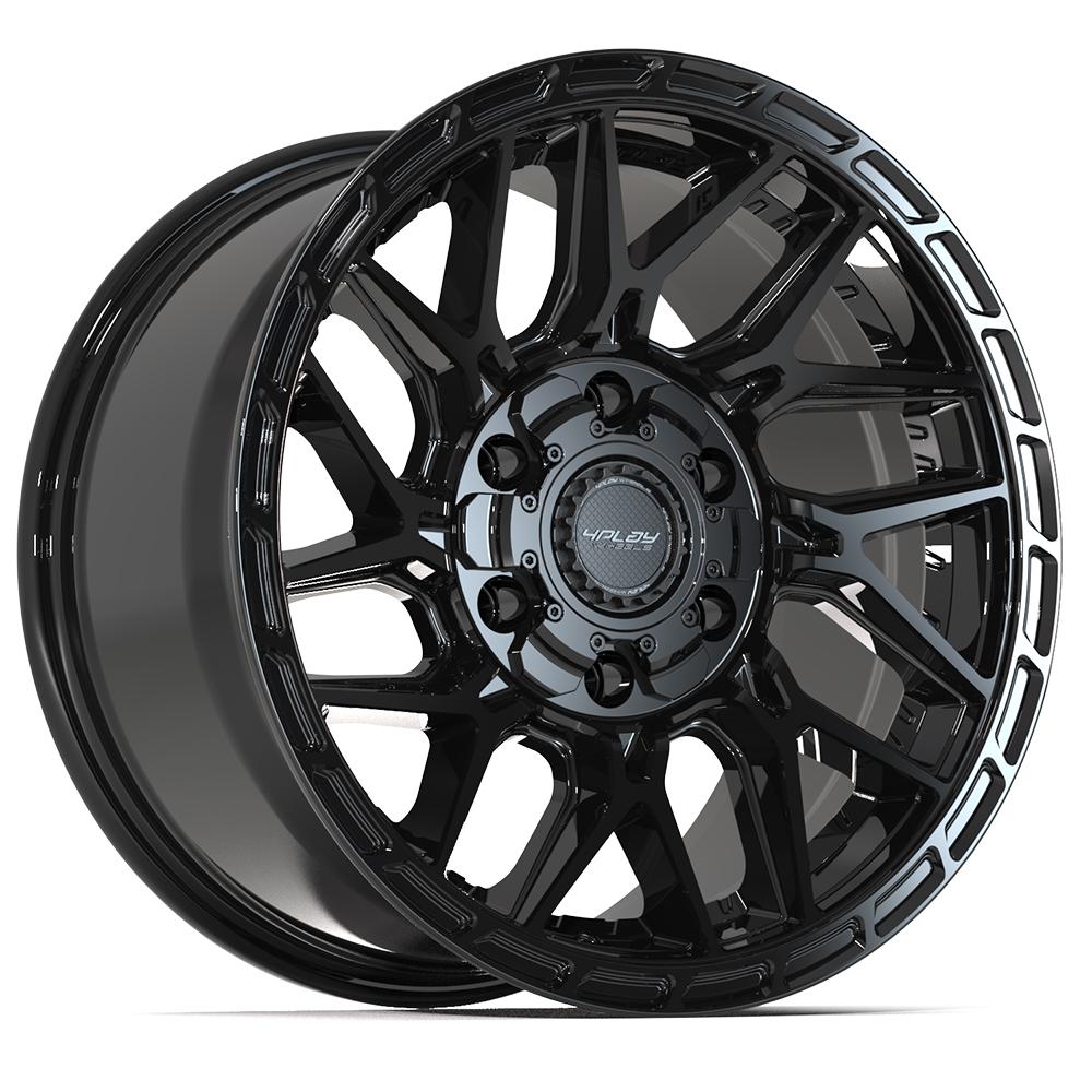 4Play 4PS28 Gloss Black Brushed with Tinted Clear 17x9 +18 6x135|6x139.7mm 106.1mm - Wheelwiz