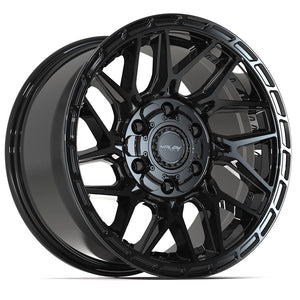 4Play 4PS28 Gloss Black Brushed with Tinted Clear 17x9 +18 6x135|6x139.7mm 106.1mm - Wheelwiz