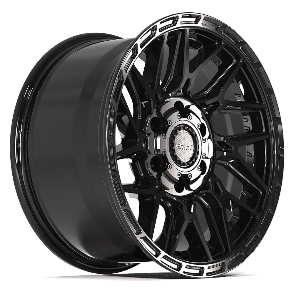 4Play 4PS28 Gloss Black Brushed with Tinted Clear 17x9 +18 6x135|6x139.7mm 106.1mm - Wheelwiz