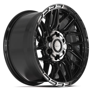 4Play 4PS28 Gloss Black Brushed with Tinted Clear 17x9 +18 6x135|6x139.7mm 106.1mm - Wheelwiz