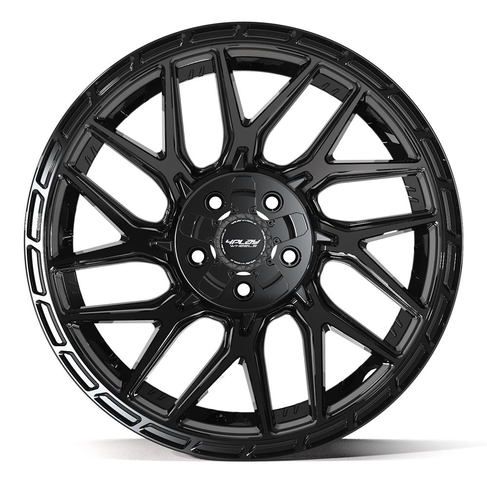 4Play 4PS28 Gloss Black Brushed with Tinted Clear 20x9 -6 5x127|5x139.7mm 87.1mm - Wheelwiz