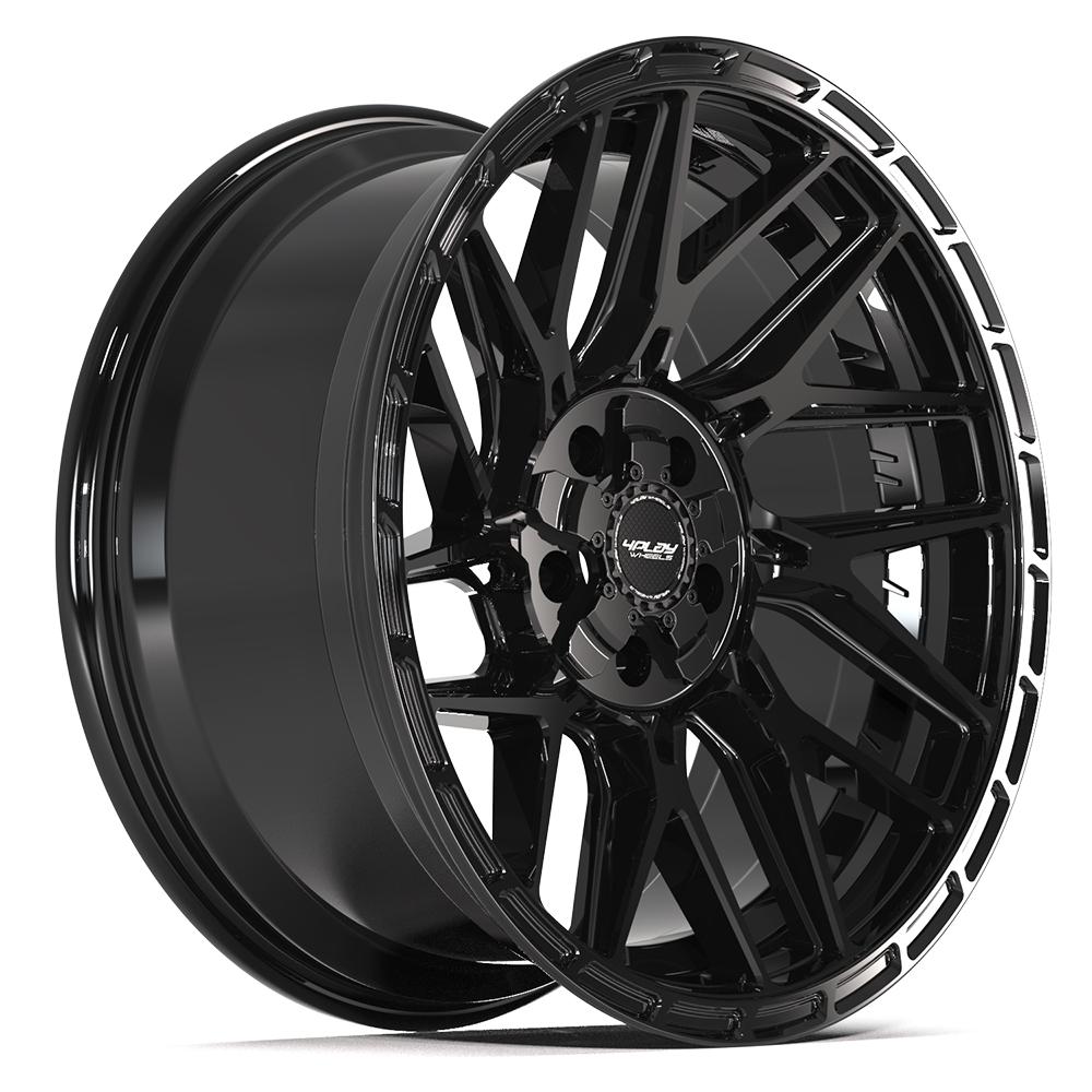 4Play 4PS28 Gloss Black Brushed with Tinted Clear 20x9 -6 5x127|5x139.7mm 87.1mm - Wheelwiz