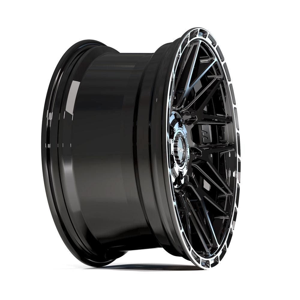 4Play Sport2.0 4PS28 Gloss Black w/ Brushed Face &amp; Tinted Clear 22x10.0 0 6x139.7|6x135mm 106.1mm