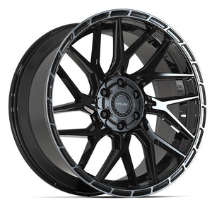 4Play 4PS28 Gloss Black Brushed with Tinted Clear 22x10 +24 6x135|6x139.7mm 106.1mm