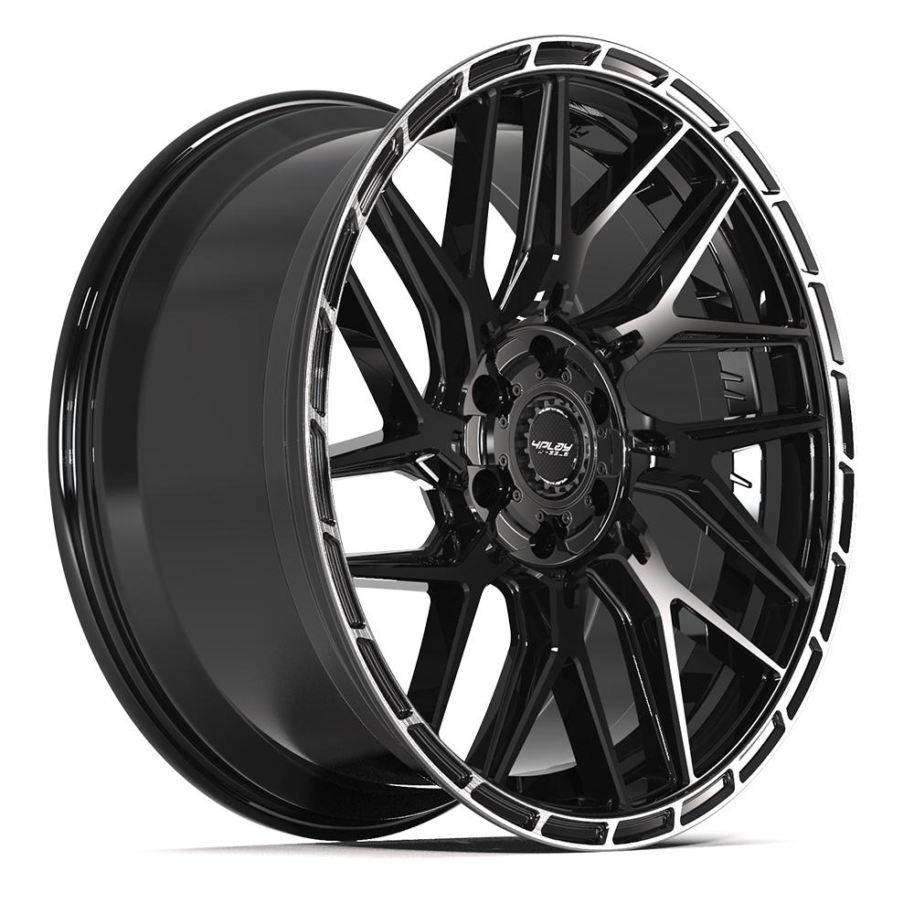 4Play 4PS28 Gloss Black Brushed with Tinted Clear 22x10 +24 6x135|6x139.7mm 106.1mm