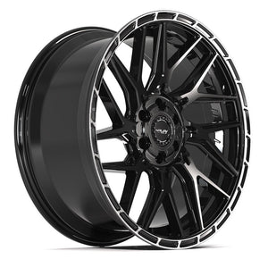 4Play 4PS28 Gloss Black Brushed with Tinted Clear 22x10 +24 6x135|6x139.7mm 106.1mm