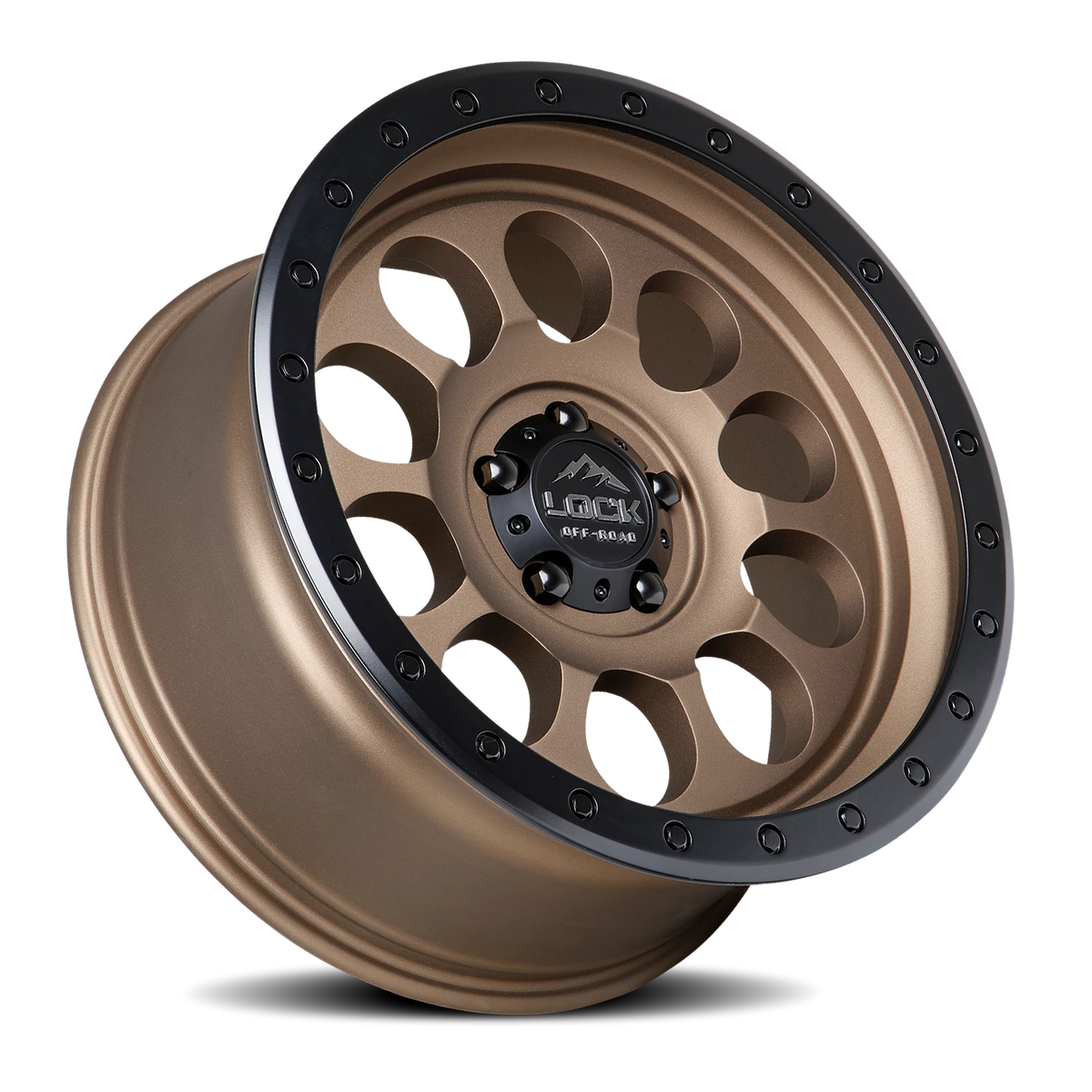 Lock Offroad 50CAL Matte Desert Bronze W/ Matte Black Ring 20x9 0 5x127mm 71.6mm